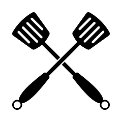 Image showing Crossed Frying Spatula