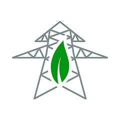 Image showing Electric Tower With Leaf Icon