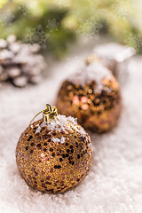 Image showing Gilded Christmas balls