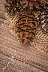 Image showing Christmas wooden background