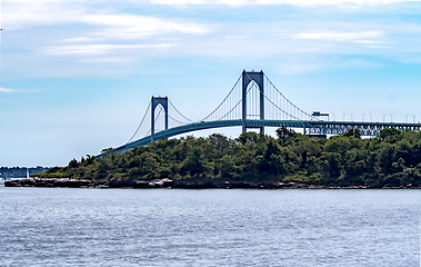 Image showing Jamestown Bridge newport bridge in newport rhode island