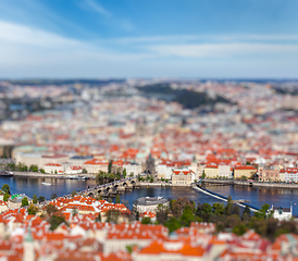 Image showing View of Charles Bridge over Vltava river, Prague