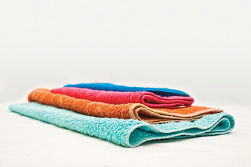 Image showing Four colour towels