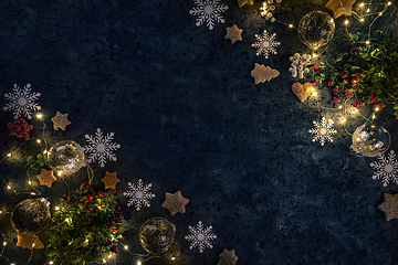 Image showing Christmas decoration with copy space