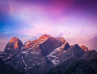 Image showing Sunset in Himalayas