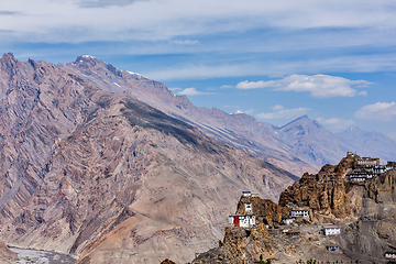 Image showing Dhankar gompa Buddhist monastery on a cliff