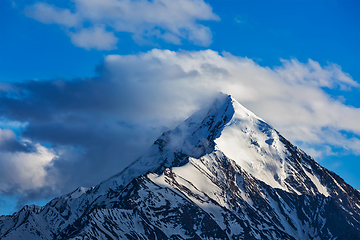 Image showing Snowcapped top of mountain in Himalayas