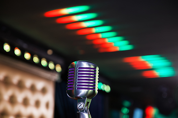 Image showing retro microphone at concert