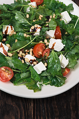 Image showing Green salad with vegetables and cheese