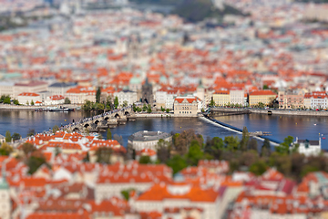 Image showing View of Charles Bridge over Vltava river, Prague