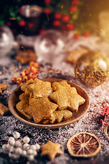 Image showing Christmas background with Christmas cookies