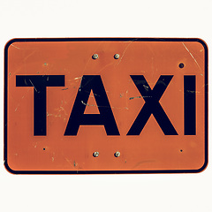 Image showing Vintage looking Taxi sign isolated
