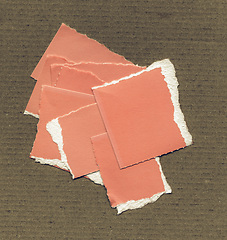 Image showing Vintage looking Red Torn paper pieces