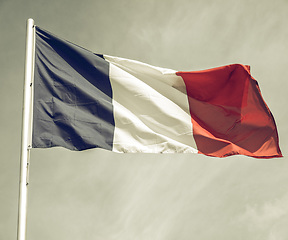 Image showing Vintage looking Flag of France