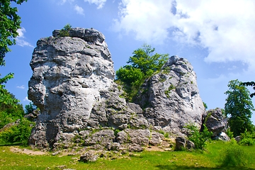 Image showing Climbing rocks at Gora Zborow, Podlesice, Poland