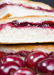 Image showing Cherry pie traditionally baked