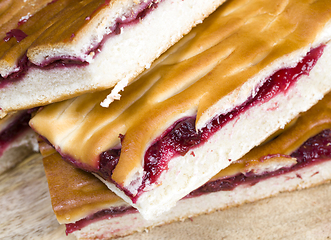 Image showing Cherry pie traditionally baked