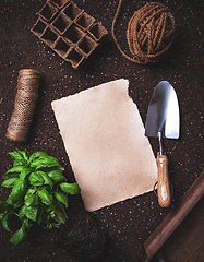 Image showing Flat lay of gardening concept