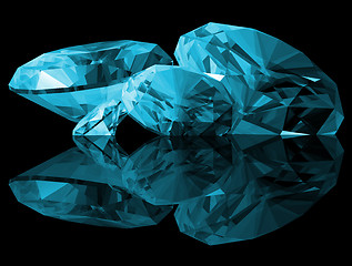 Image showing 3d Aquamarine Gems Isolated