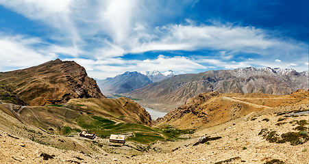Image showing Panorama of Spiti valley in Himalayas