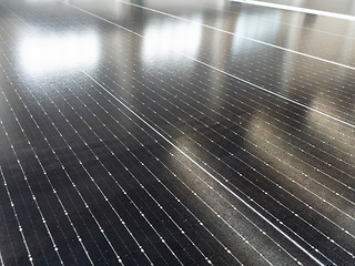 Image showing Solar panels on a boat