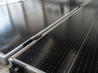 Image showing Solar panels on a boat