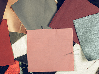 Image showing Vintage looking Fabric samples