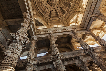 Image showing Ceiling in Ranakpur temple, Rajasthan