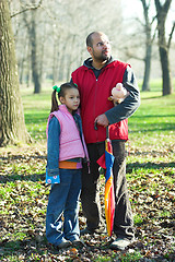 Image showing child and father in the park 