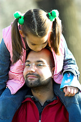 Image showing child on father shoulder