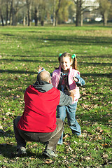 Image showing child happy running to father