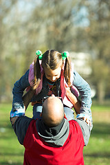 Image showing child happy running to father