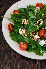 Image showing Green salad with vegetables and cheese