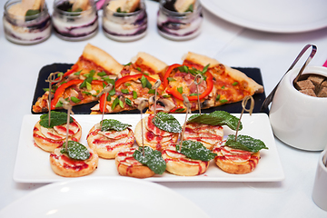 Image showing Catering food table set