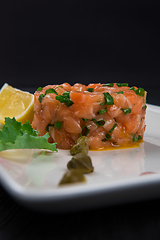 Image showing Fresh salmon tartare