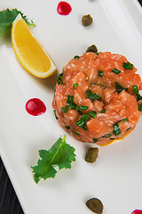 Image showing Fresh salmon tartare