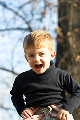 Image showing boy on father shoulder