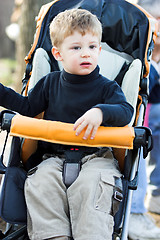 Image showing boy in a pram