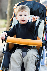 Image showing boy in a pram