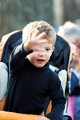 Image showing boy in a pram