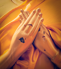 Image showing Buddha statue hands in Vajrapradama Mudra