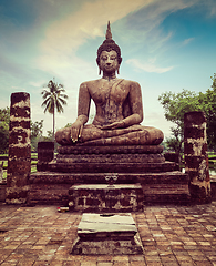 Image showing Buddha statue hand close up detail