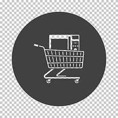 Image showing Shopping Cart With Microwave Oven Icon