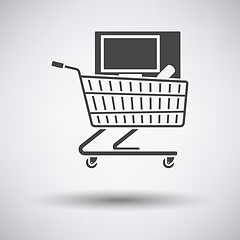 Image showing Shopping Cart With PC Icon