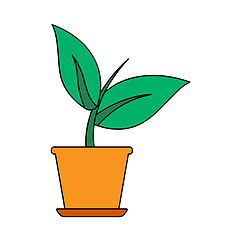 Image showing Plant In Flower Pot Icon