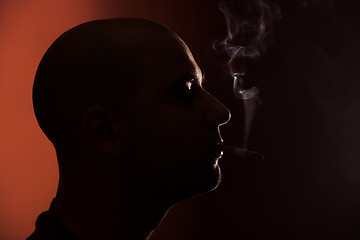 Image showing smoking man