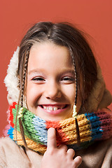 Image showing child with coat and scarf