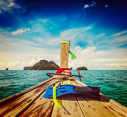 Image showing Snorkeling set on boat