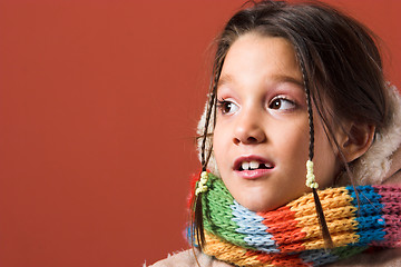 Image showing child with coat and scarf