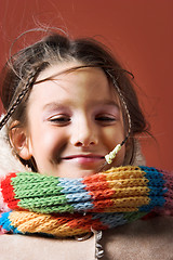 Image showing child with coat and scarf